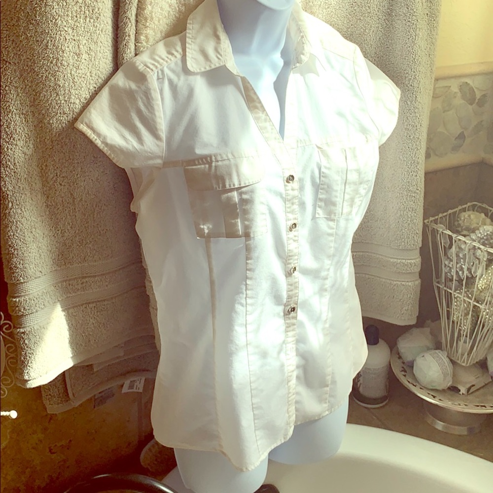 White Collared button down blouse
